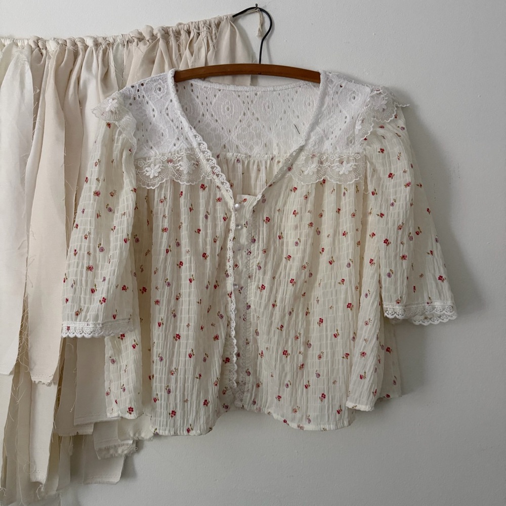Lace collared Blouse